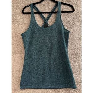 Vintage Y2K 2000s  Metallic Tank Top Shirt Medium Women’s NWT Express Blue